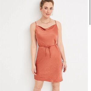 Cowl neck Satin Slip Dress